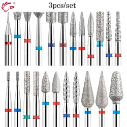 TP 3pcs/set Diamond Nail Drill Bits 3/32