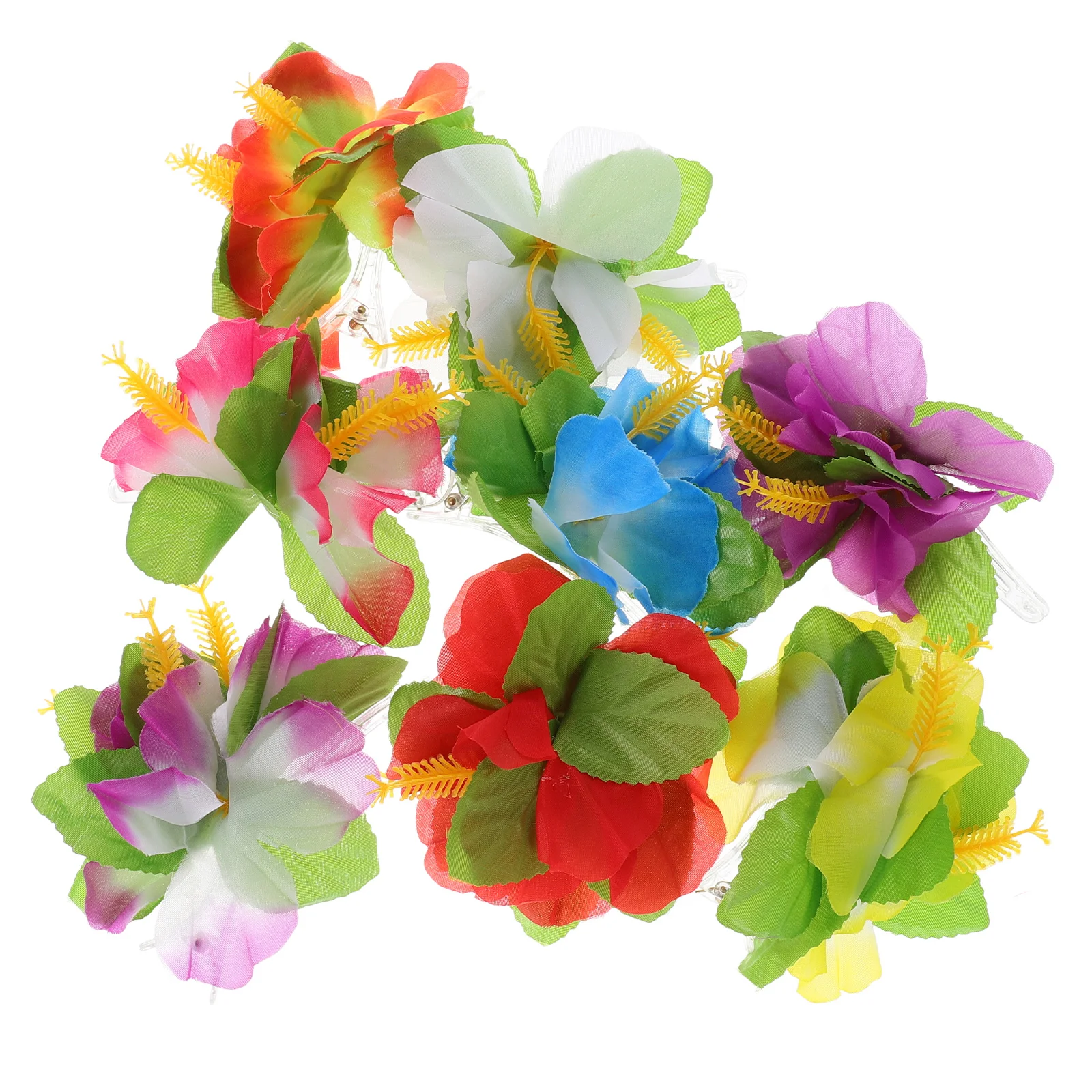 

8 Pcs Hair Barrettes Flower Clip Bridal Wedding Hairclip The Flowers Hawaiian Bride