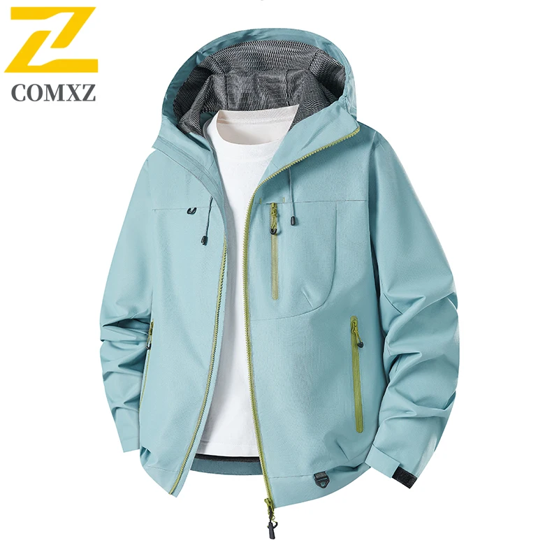 

Couple Charge Jacket Spring Autumn New Soft Shell Outdoor Mountain Windproof Waterproof Hooded Jacket Leisure Camp Hiking Jacket