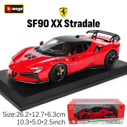 Bburago 1:18 Ferrari SF90 XX Stradale Alloy Luxury Vehicle Diecast Cars Model Toy Collection Gift for boys