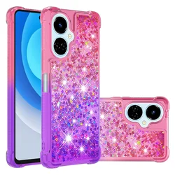 Luxury Gradient Quicksand Glitter Case for Tecno Camon 19/Pova 2/3/4/POP 5 LTE/Spark 9 Pro/GO 2022 Bling Sparkle Protective Case