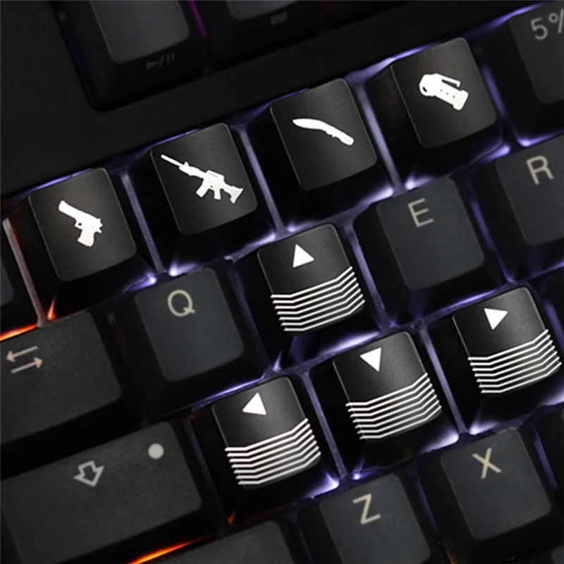 Gamer Shortcut Keys Mechanical Keyboard ABS Keycap WASD Arrow Arms Backlit RGB OEM Profile ABS Gaming Custom Transmit Light Caps