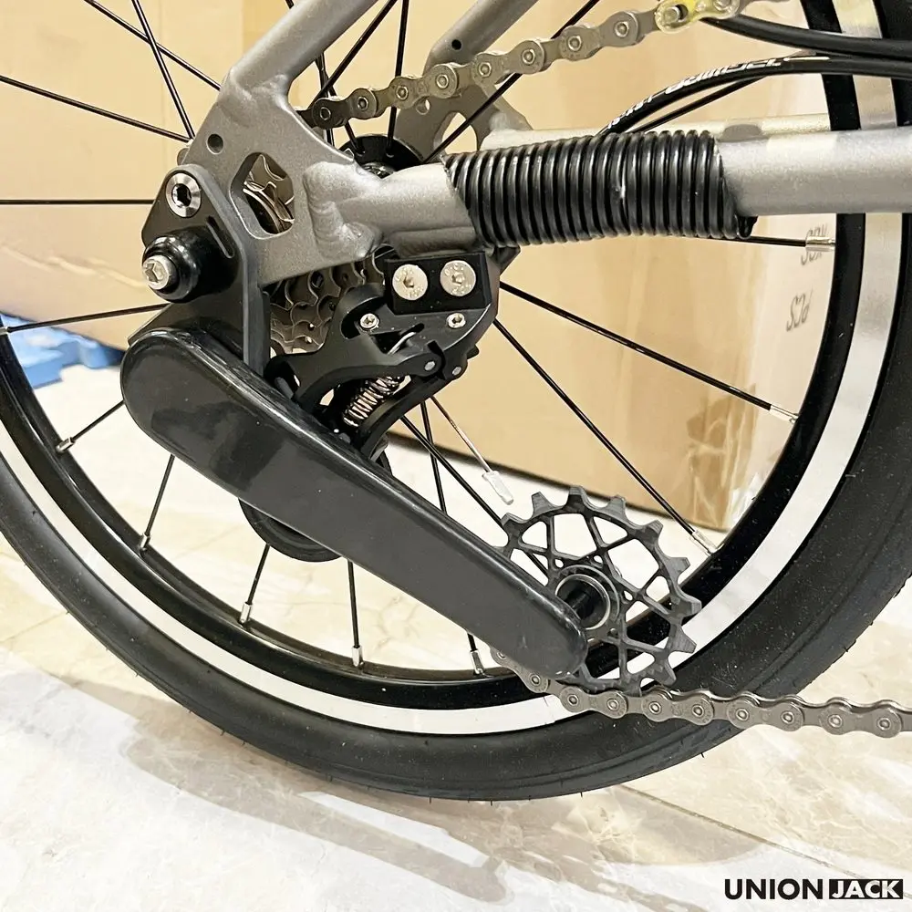 

UnionJack Folding Bike Full Carbon Fiber Chain Tensioner Ultralight Rear Derailleur 7-Speed External Gear System for Brompton