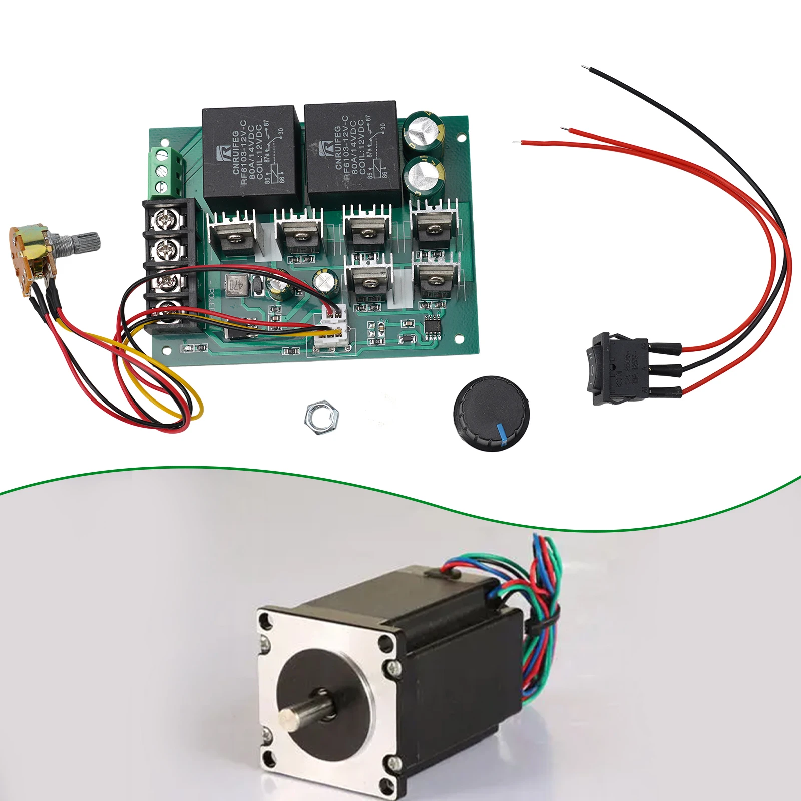 DC 12/24/36 / 48V 60A PWM Motor Speed Controller CW CCW Reversible Switch Furniture Multi-Tool Accessories