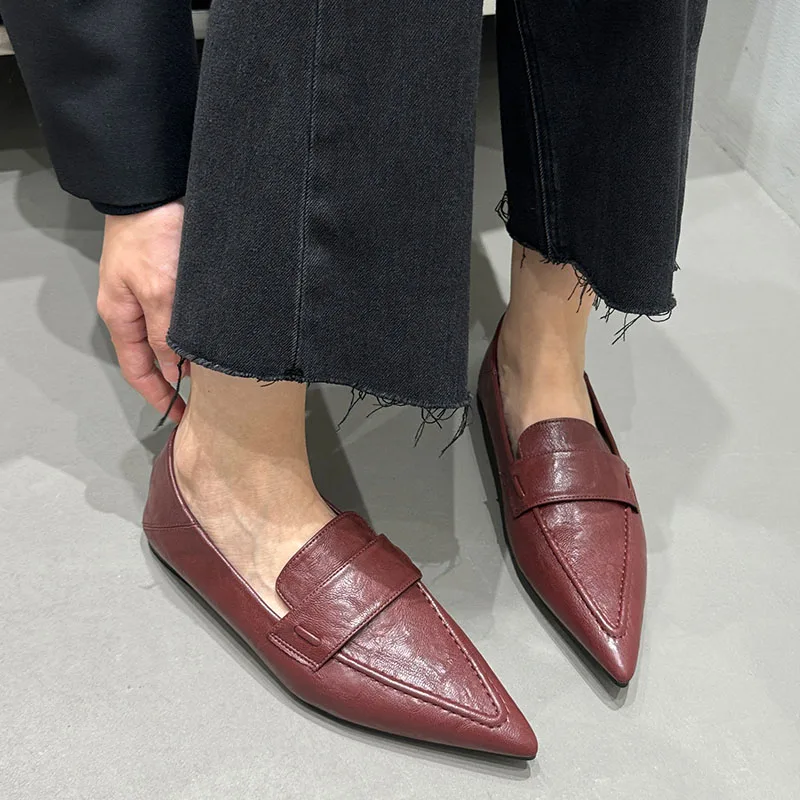 Slides Fashion Pointed Toe Office Lady Flat With Shoes Spring Autumn Female Casual Footwear Shallow Women Flats Loafers Shoes