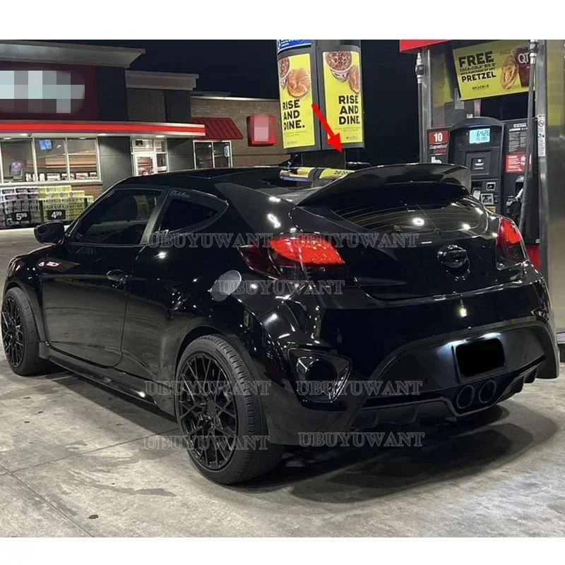 For Veloster (Turbo Only For 1.6T) SC Glass Fiber Rear Duckbill (With Brake Light Hole) For Veloster FRP Spoiler Splitter Roof