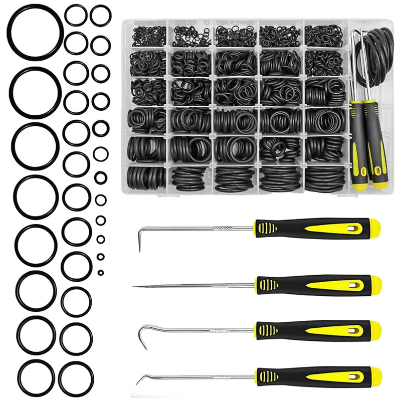 

1540 шт., набор резиновых уплотнительных колец, прокладки, уплотнение, нитриловые резиновые ленты, ремонтный комплект высокого давления, уплотнительная резинка, O-резиновая + отвертки