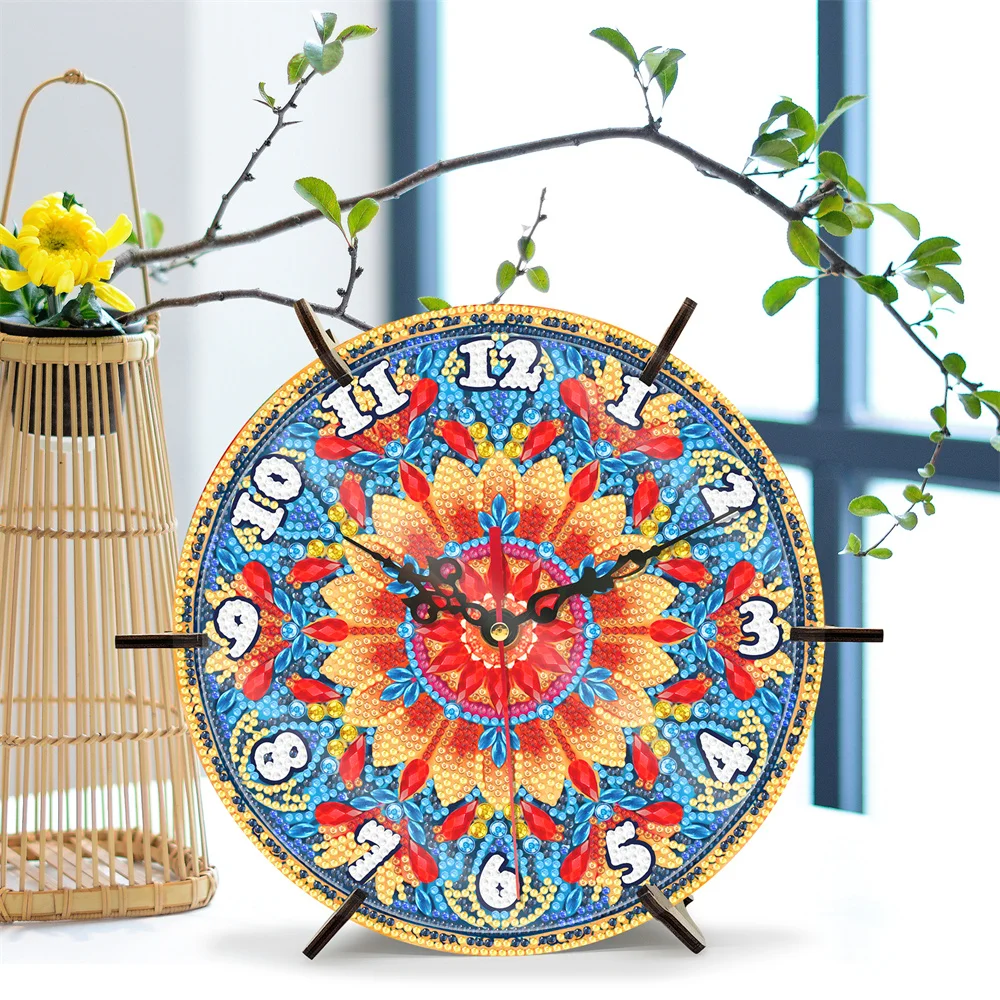 Nowy projekt Mandala Diamond Painting Clock Decoration Heterosexual Plus Round Diamond Embroidery Handmade Art Diy Home Decoration