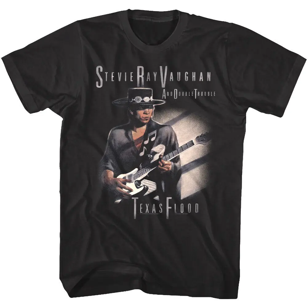 Stevie Ray Vaughan Double Trouble Texas Flood Album Cover Men's T Shirt Guitar