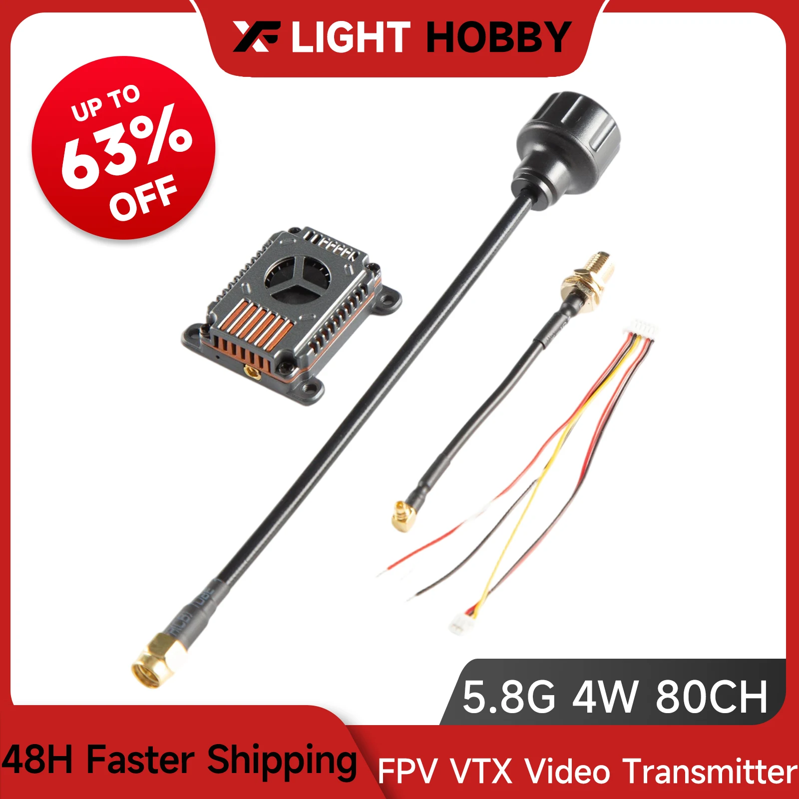 

XFlight Hobby 5,8 ГГц 4 Вт VTX Высокомощный 80-канальный видеопередатчик с корпусом с ЧПУ 25 МВт/3000 МВт/4000 МВт для RC FPV Дрон DIY Запчасти