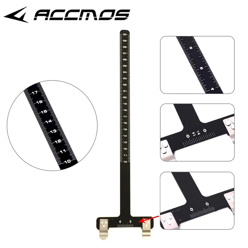 Metal T/L Square Ruler Nock Measuring Adjusting Tool for Compound Recurve Bow Brace Height Regulating Archery Accessories