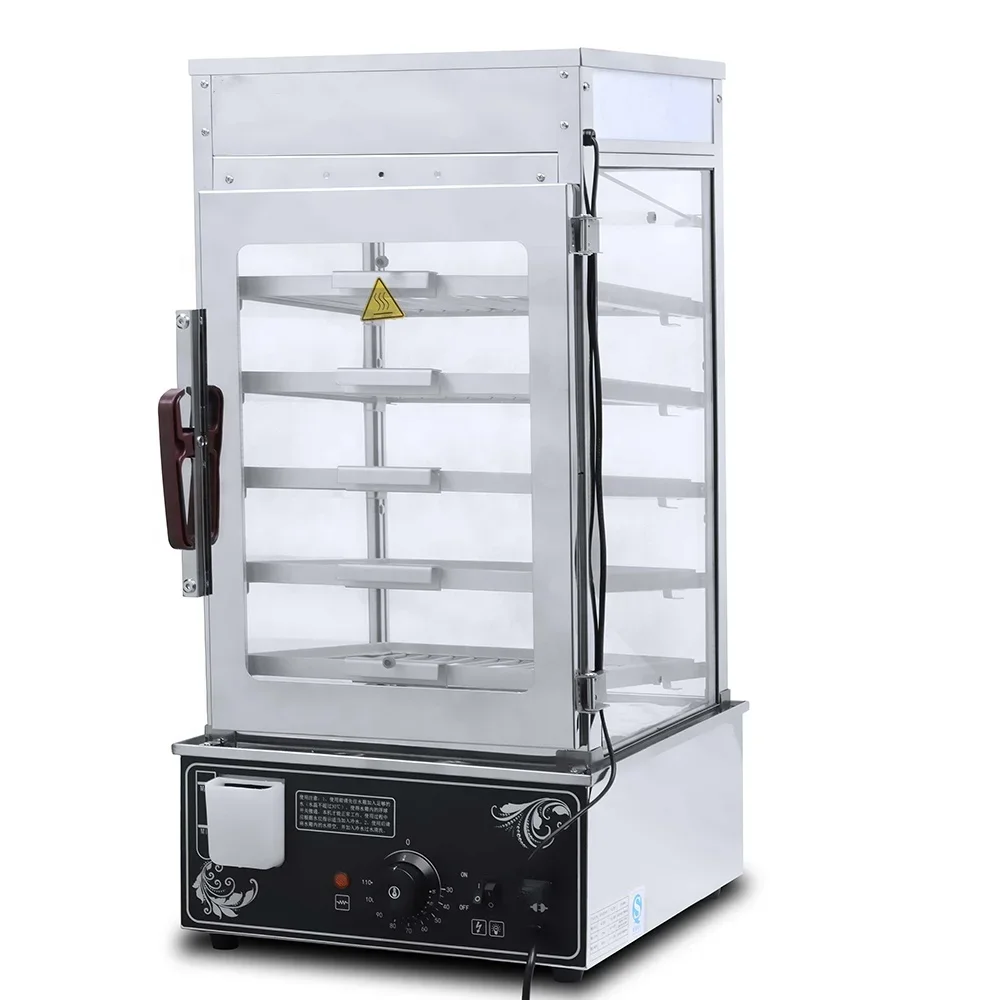 2025 Hot Food Display  Steamer Stainless Steel Buffet Food Warmer Luxury 5 and 6 Layer Electric Food Steamer for Restaurant