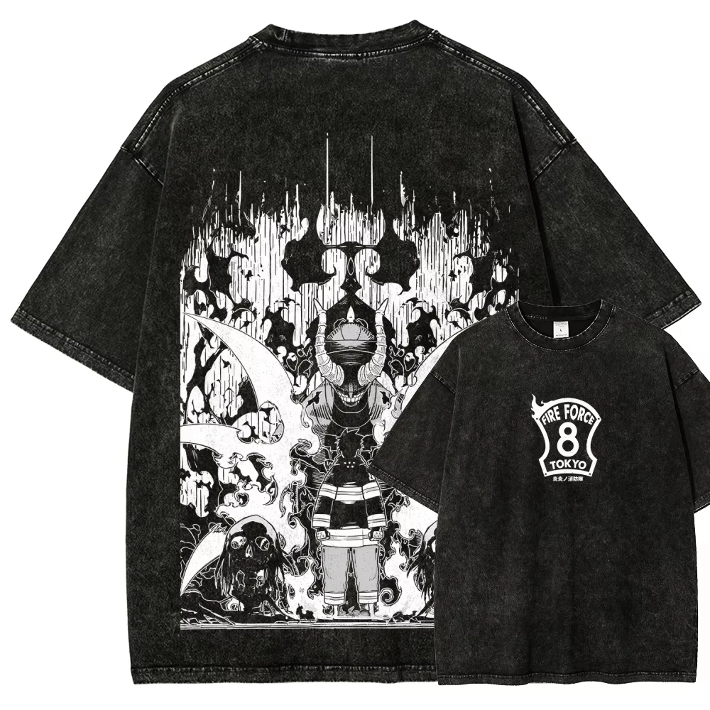 Fire Force Anime T Shirt Unisex Men Women Cotton Graphic Printed Short Sleeve Oversized Streetwear Retro Summer 2026 Hot Sale