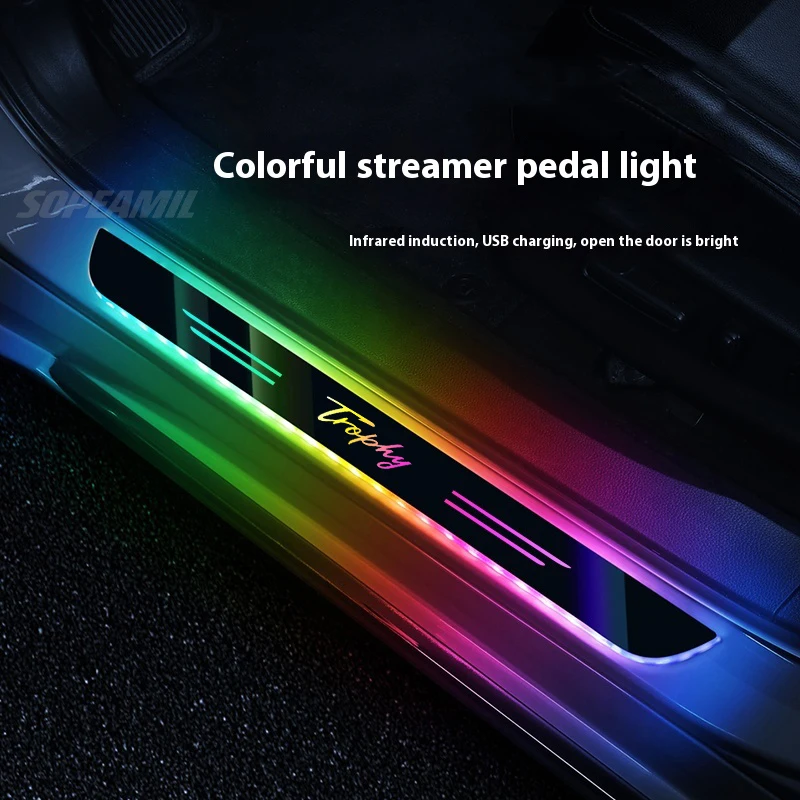 

Wireless LED Car Door Threshold Welcome Pedal Light Mood lamp For MG ZS HS ES5 MG4 EV EZS ONE MG S5 EV MG3 MG5 MG6 MG7 Trophy