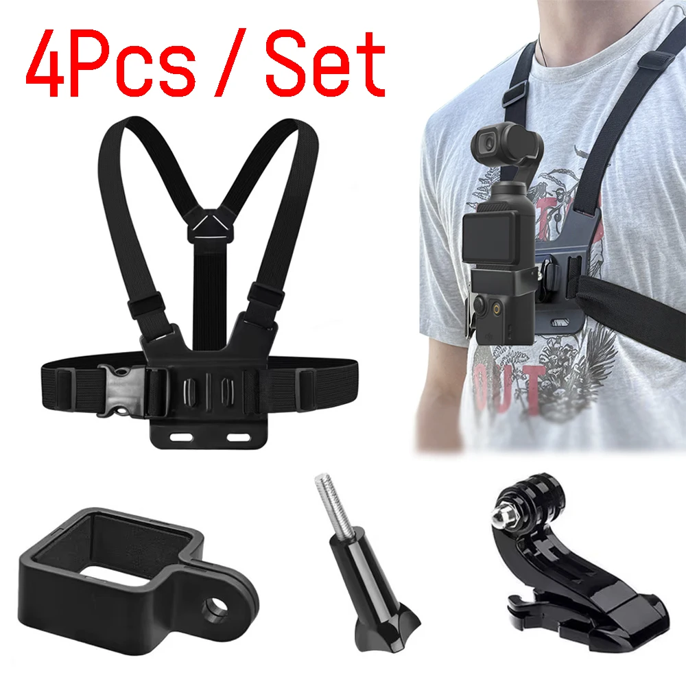 

For DJI OSMO Pocket 3 Hands Free Chest Strap Holder Universal Stabilizer Adjustable Chest Strap Bracket Set Camera Accessories