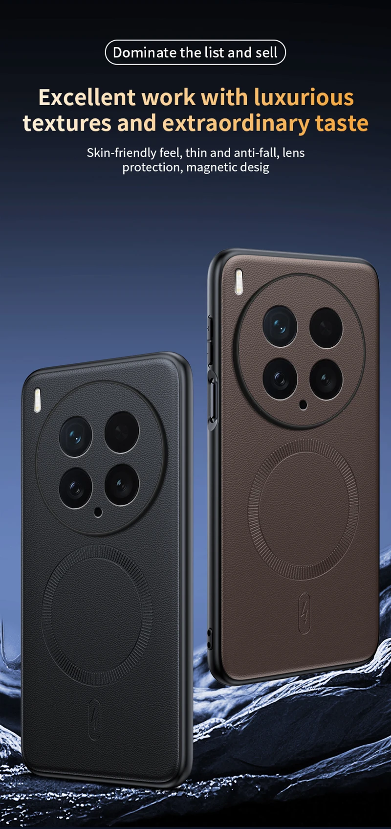 Für VIVO X200 Ultra Hülle Magnetische Leder-Schutzhülle Für VIVO X200 Ultra Anti-Fingerabdruck Rutschfest PC+TPU – Detail 5