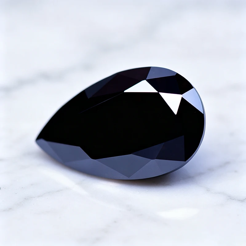 Moissanit-Stein in Birnenform, Schwarze Farbe, Edelstein für DIY-Schmuckherstellung, Besteht Diamanttester mit Zertifikat – Detail 4