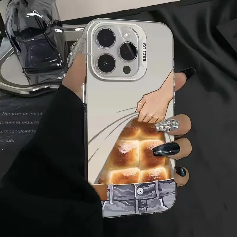 La custodia per cellulare con muscoli addominali dalla faccia bianca è adatta per iPhone 16 15 14 13 12 11 Pro/ Max/Plus cover posteriore antiurto