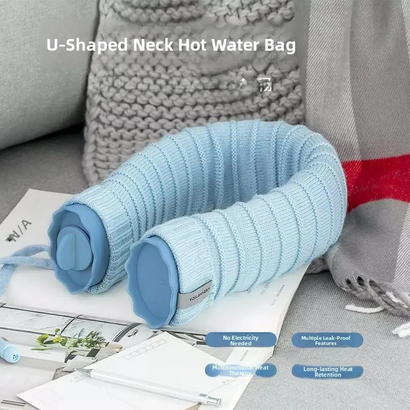 

New Sle U-aped Ne Warmer Silicone Hot Water Bottle Breathable Cover Ba Pain Relief oulder And Ne Heating Pad