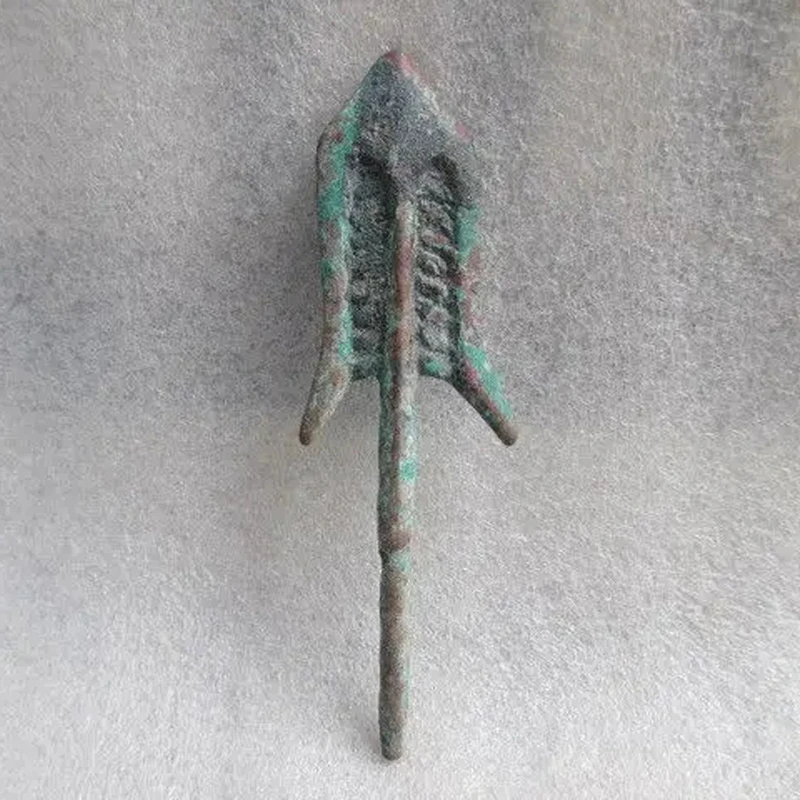2.2 x 8.2 cm * / China ancient Bow and arrow head sword collection copper statue