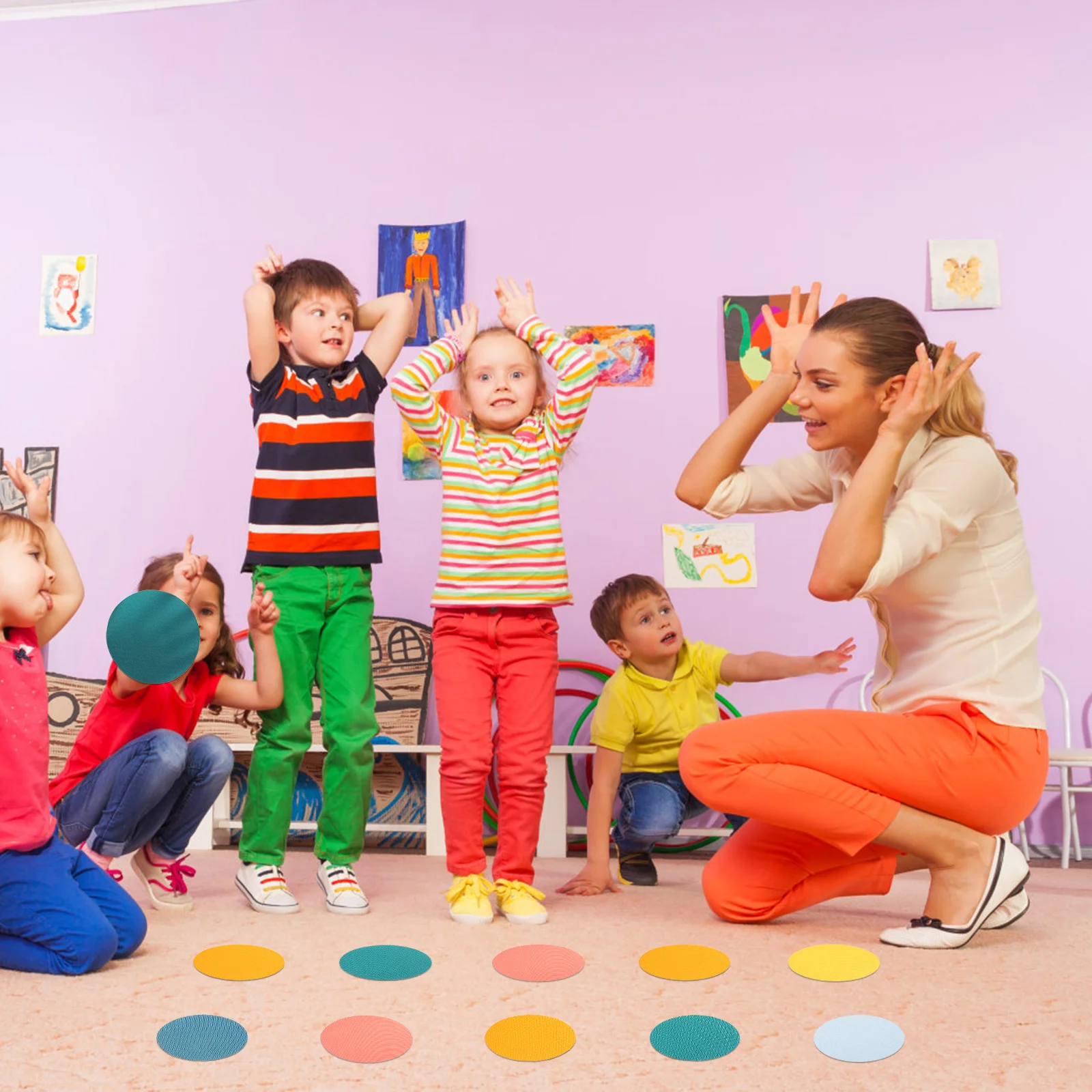 36 stuks klaslokaal tapijt spot markers ronde stippen antislip vloerstickers educatieve hulpmiddelen voor kleuterschool