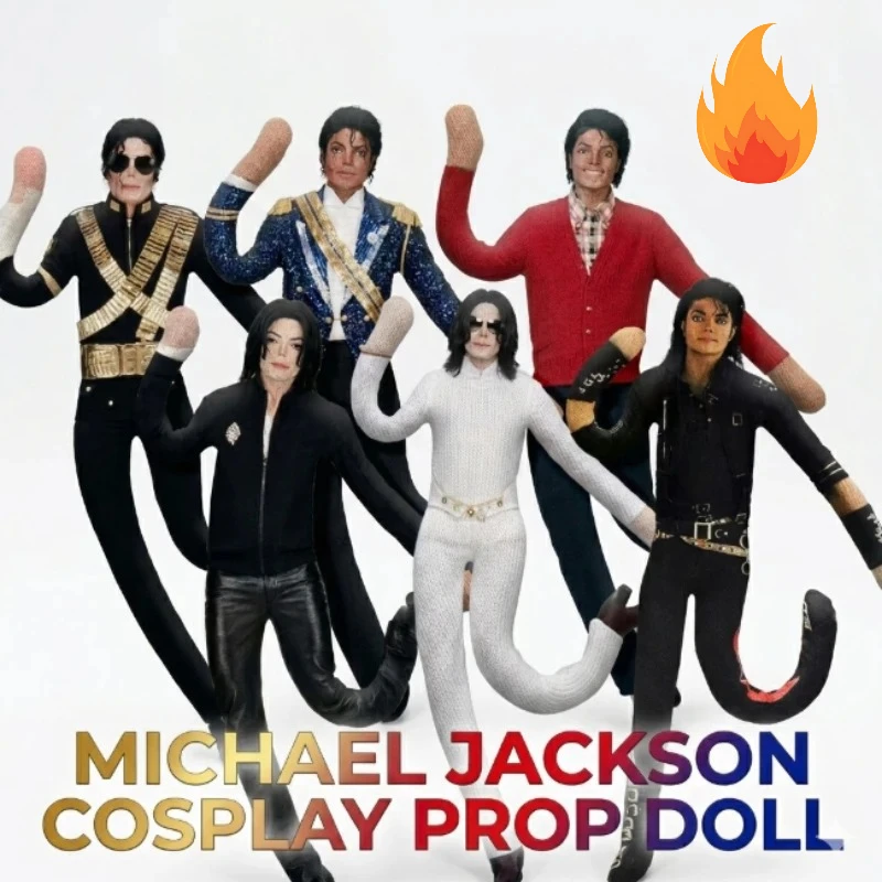 Michael Jackson Cosplay Prop Doll Plush Figure Abstract Joint Mobility Dolls Soft Stuffed Room Decoration Props Collection Gift