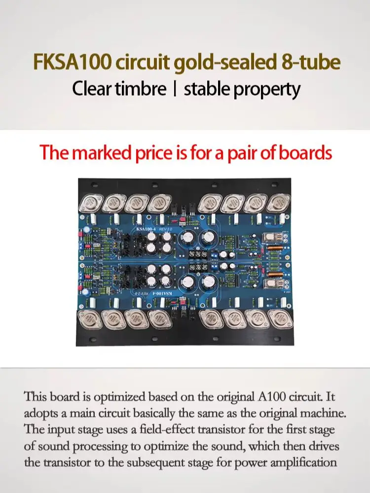 Ysaio Ksa100-4 Gold-Sealed Tube 8-Tube Amplifier Board, Audiophile Hifi Pure Power Amplifier Finished Board, Adjustable Class a view 3