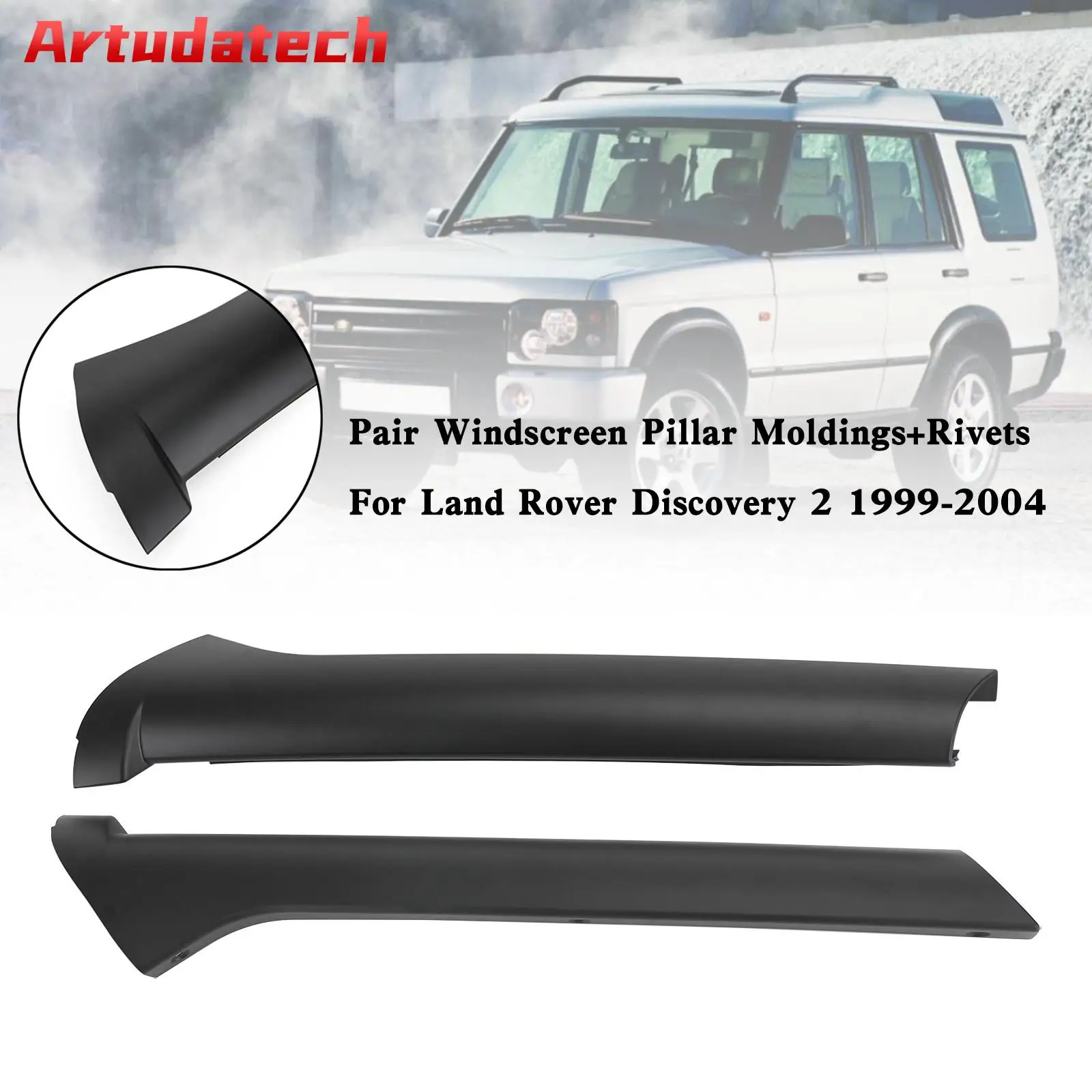 Artudatech Pair Windscreen Pillar Moldings For Land Rover Discovery 2 1999-2004 Car Accessories