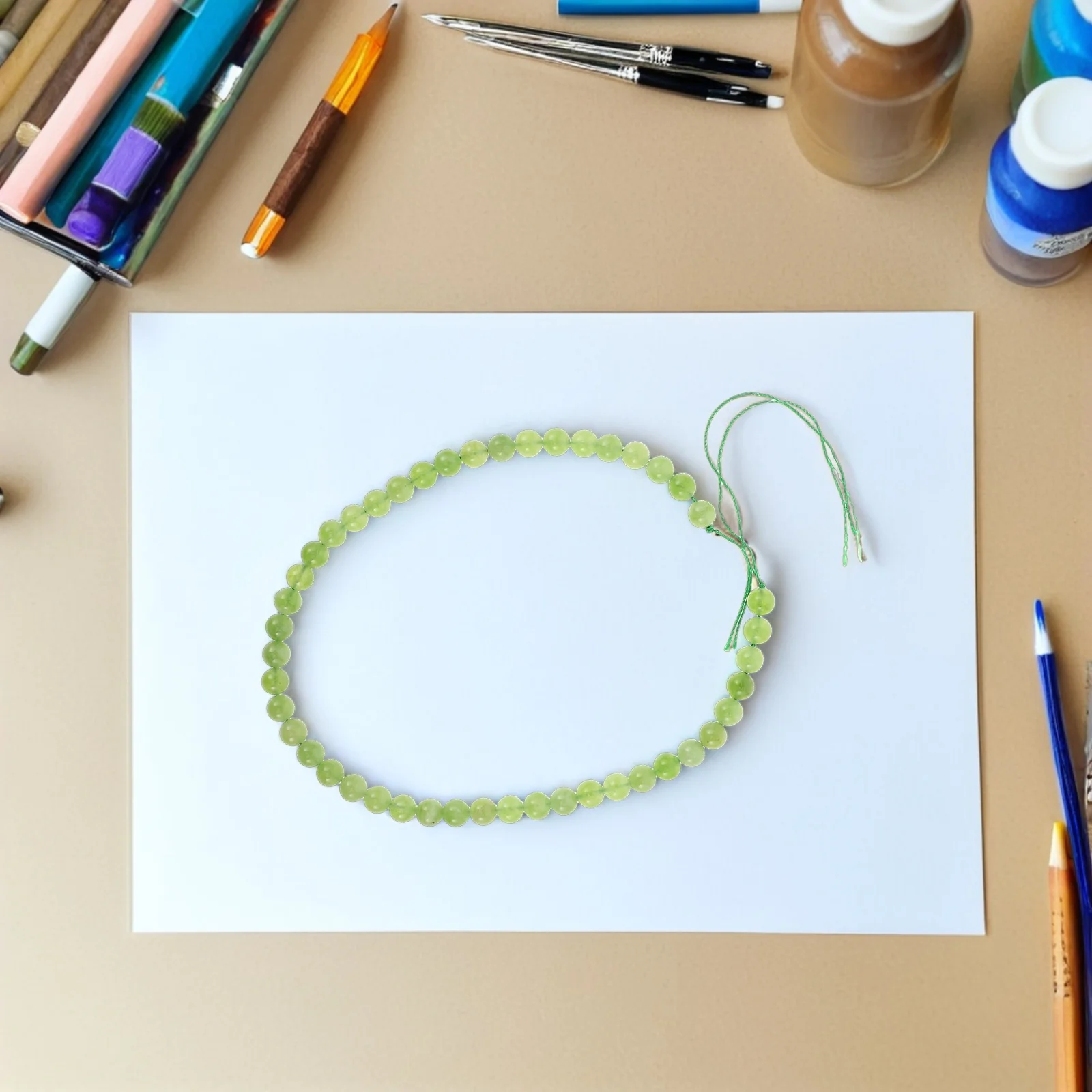 

8Mm Round Green Agate Natural Stone Loose For Diy Jewelry Making Bracelet Necklace Crafting Supplies Handmade Spacer Beads