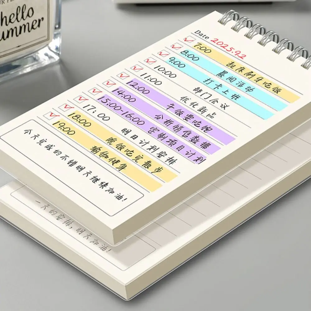 1pc Durable Undated Planner Notebook A6 Portable Schedule Journal Daily To-Do List Habit Tracker