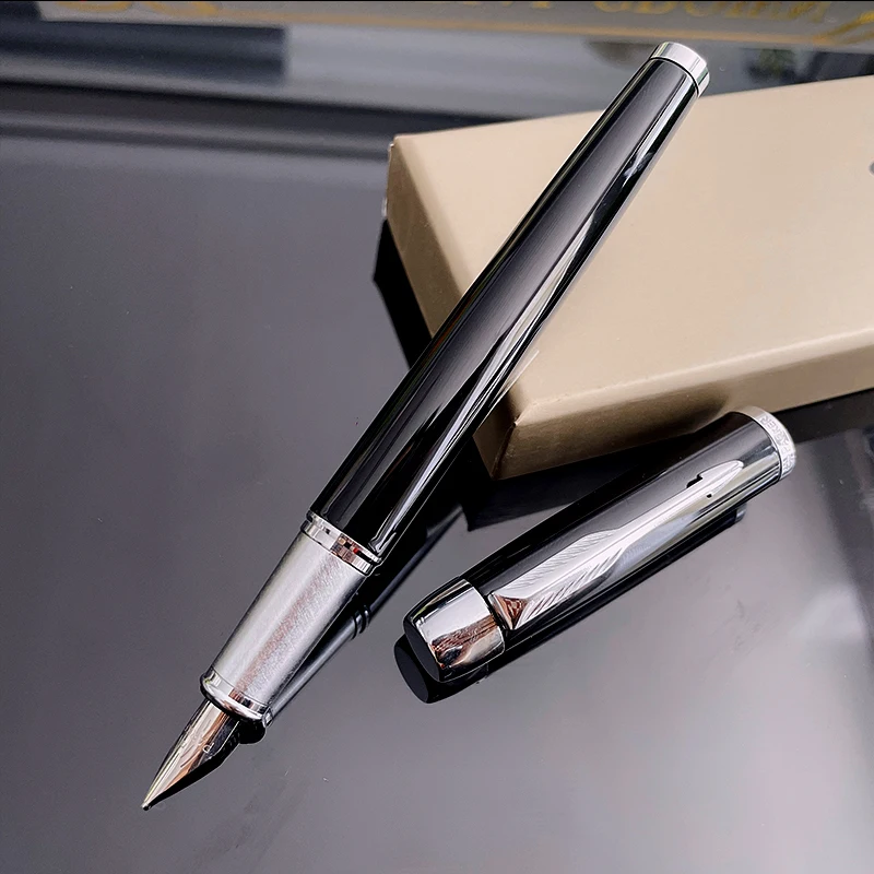 Classic Design Brand PARKER Metal Fountain Pen Black Ink Business Office Signature Fountain Pens