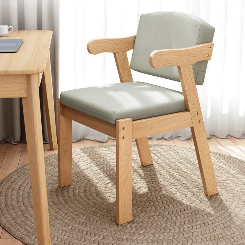 for Solid Wood Chair Ergonomic Office Study Desk Computer Chair with Comfortable Backrest for Home Sedentary Use