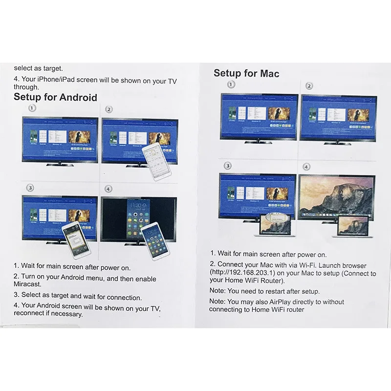 A4 HD 1080P Wireless Wifi Airplay Phone Screen to HDMI-compatible TV Dongle Stick Adapter Mirror Display For iPhone IOS Android