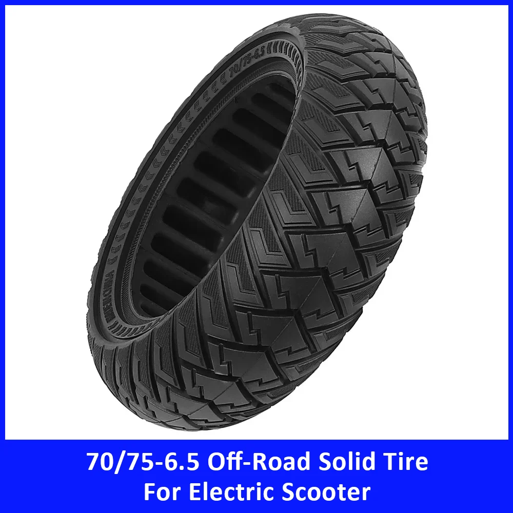 70/75-6.5 Off-Road Solid Tires for Electric Scooter Accessories Wear-resistant Anti-Puncture Honeycomb Tubeless Tyre Replacement