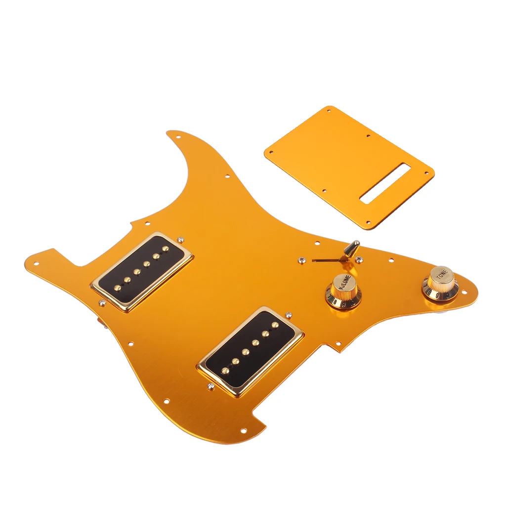 

Aluminum Alloy Guitar HH Pickguard Lightweight Oxidation-Resistant Loaded Pickguard Plate for Electric Guitar Parts &Accessories
