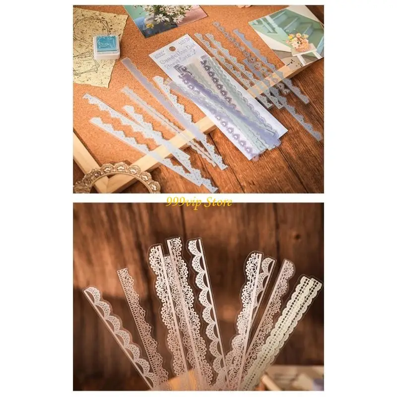 C90C Aesthetic Lace Sticker for Notebook Journal Laptop Photo Frame Scrapbooking