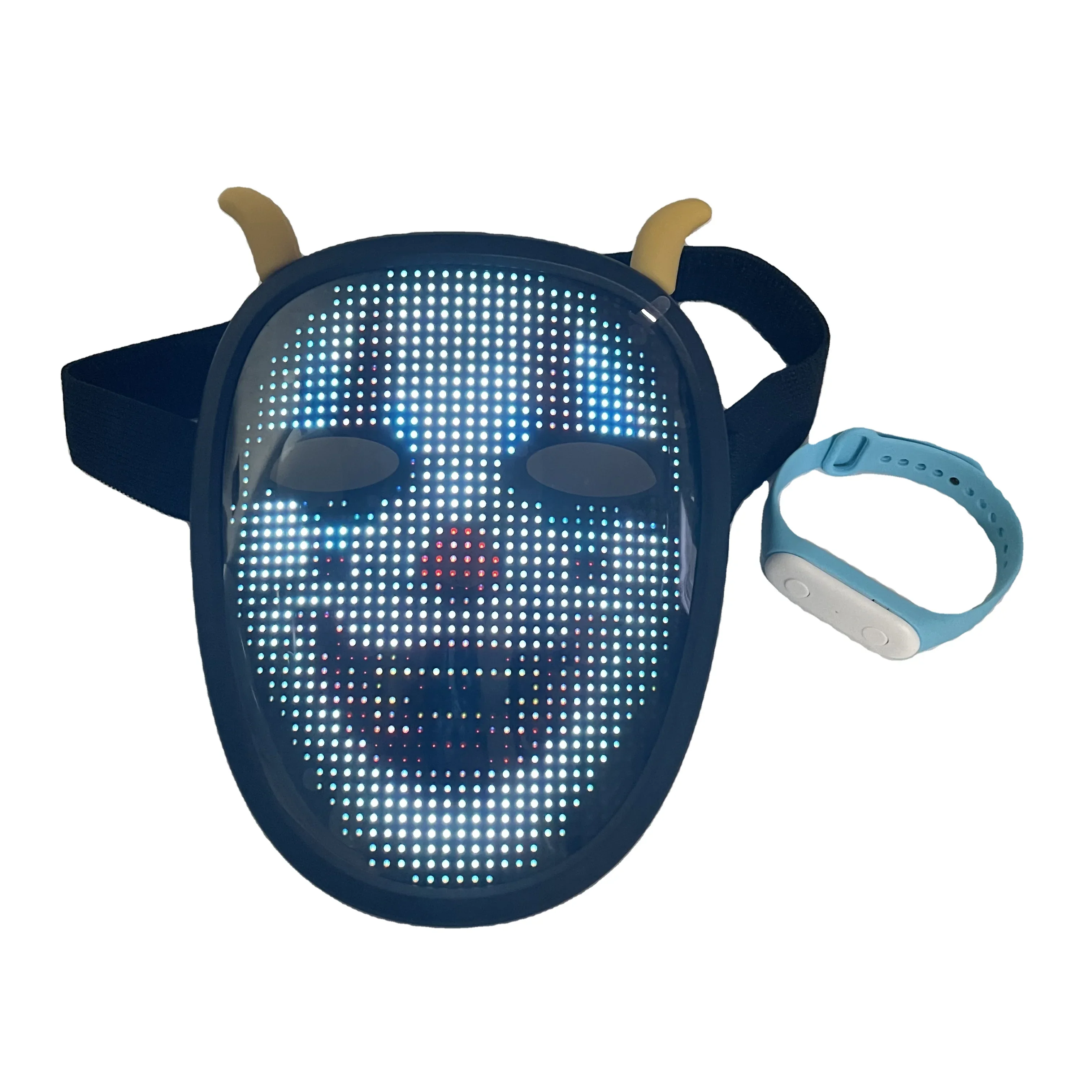 

Small Size Bracelet Control LED Glowing Mask Cosplay Charging Mask Shining Face Changing Mask For Halloween