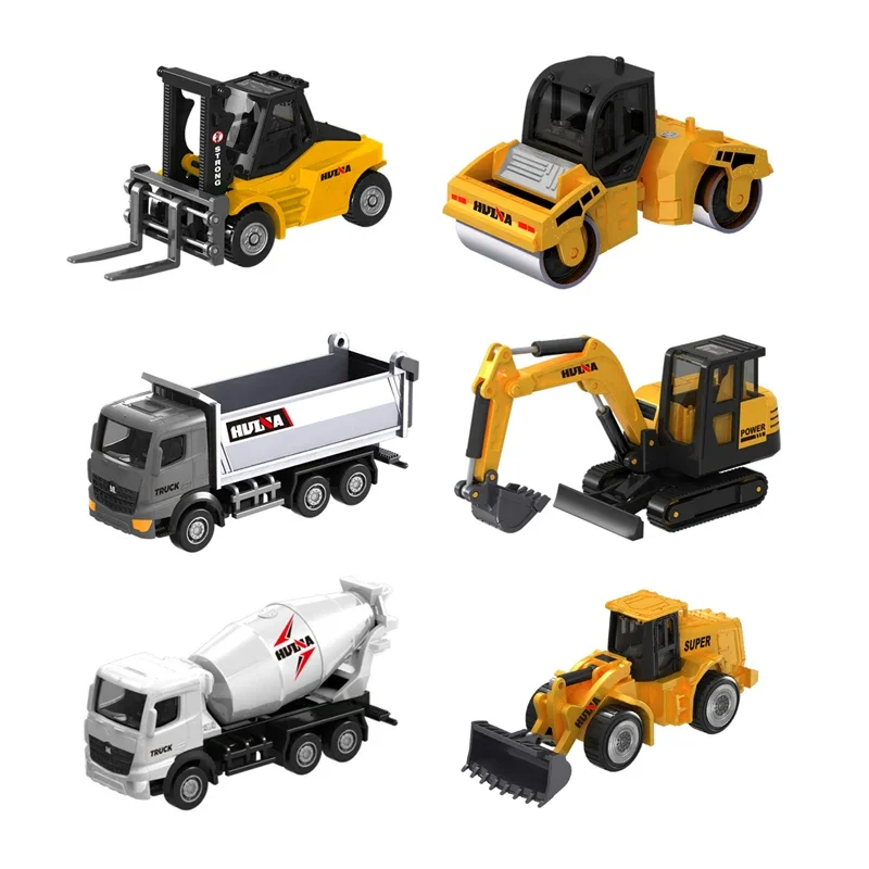 Huina liga empilhadeira rolo dumper escavadeira agitador caminhão modelo diecast carro caminhões de engenharia crianças brinquedo coleção presente natal