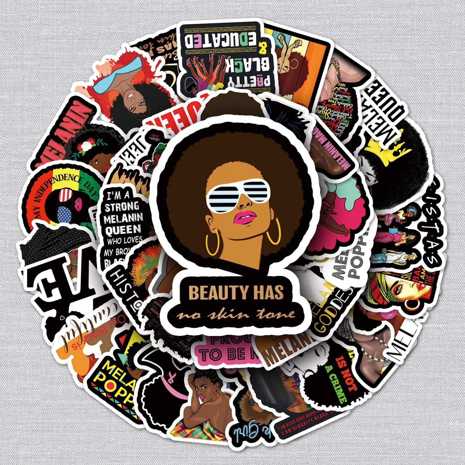 

wholesale Sticker Factory 50 Inspirational Black Girl Graffiti Luggage Bicycle Scooter Waterproof Car Decoration