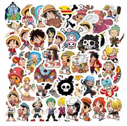 50pcs New One Piece Stickers Skateboard Guitar Car Stickers Cute Anime Stickers Laptop Sticker Kawaii Phone Case Sticker Pack