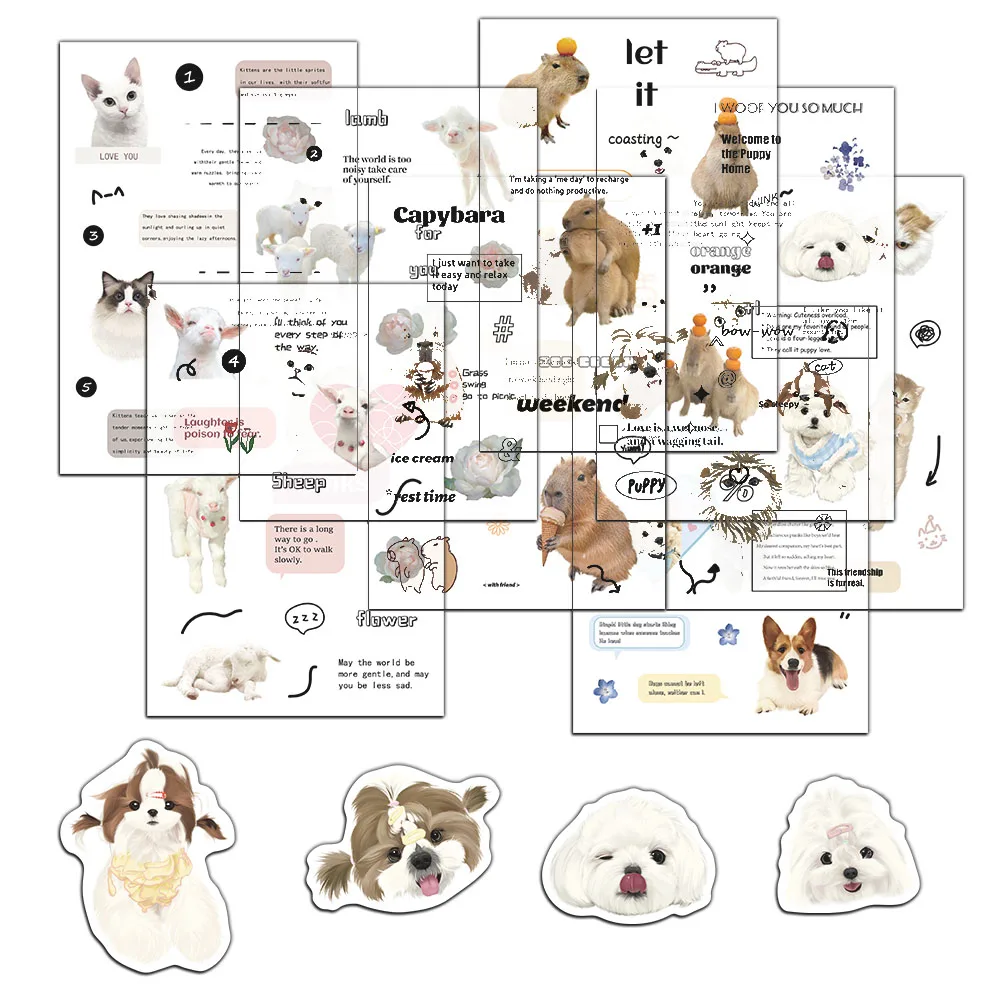 냉장고 수하물 컴퓨터 스케이트보드에 적용 가능한 크리에이티브 반려동물 커피 스티커, 8 크로스 보더 휴일
