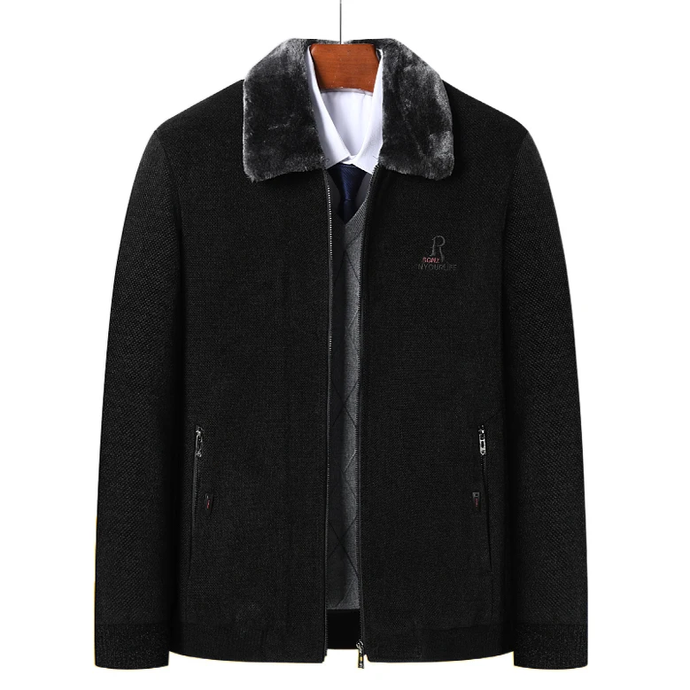 Winter lapel business plus cotton jacket Chenille fur collar padded cotton clothing