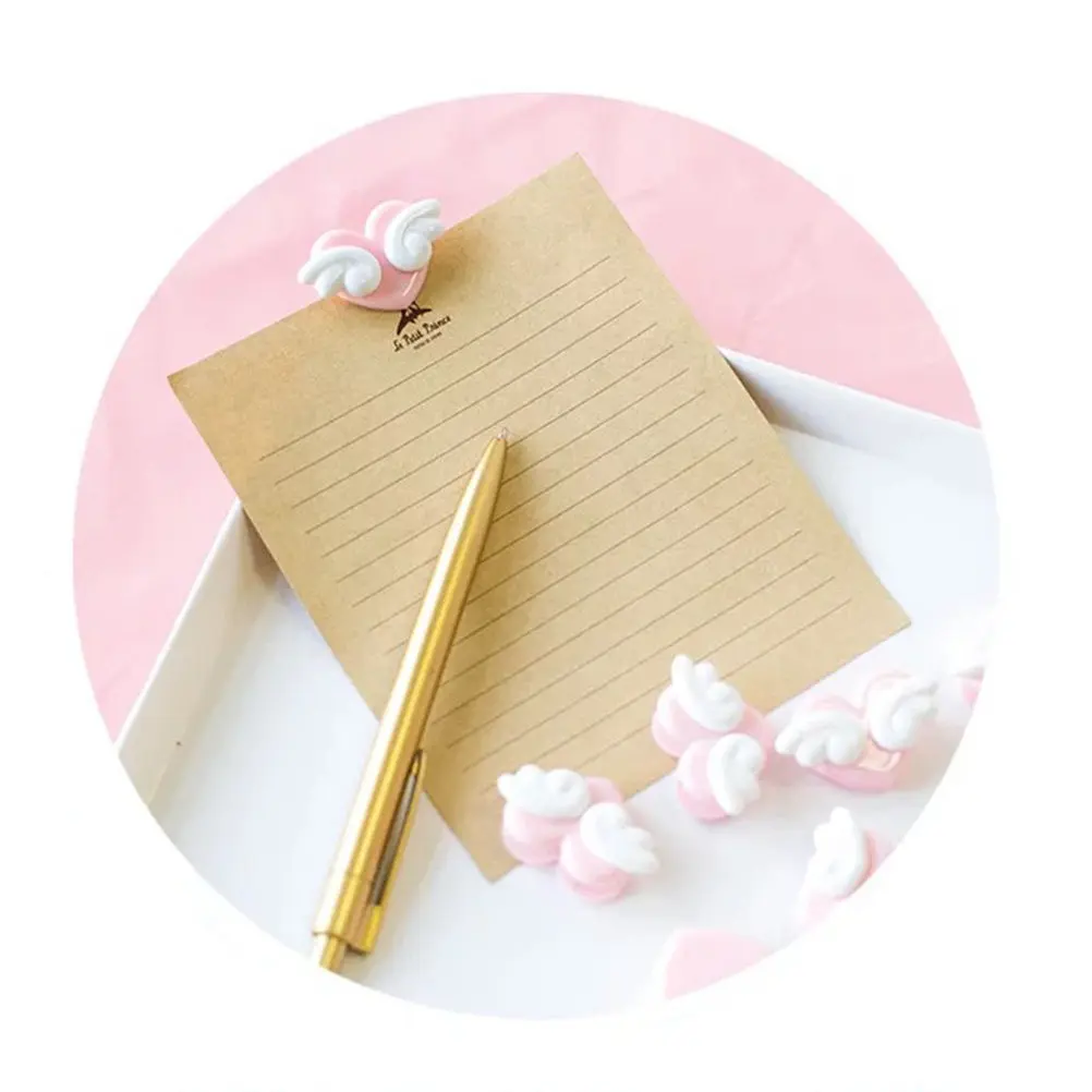 

6Pcs Heart Clips Set Stylish Colorful Paper Holders for Documents Folders Money Fastening Clips Home Office School Organization