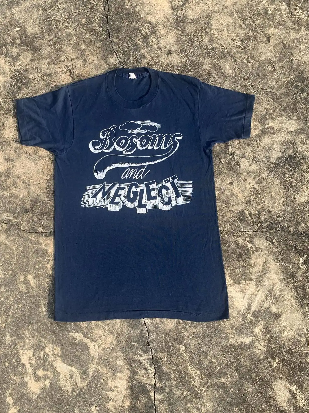 Design Sensation Handwritten Style Short Sleeve T-Shirt Royal Blue Retro Ulzzang Studio Wang Breathable Cotton Men's T-Shirt