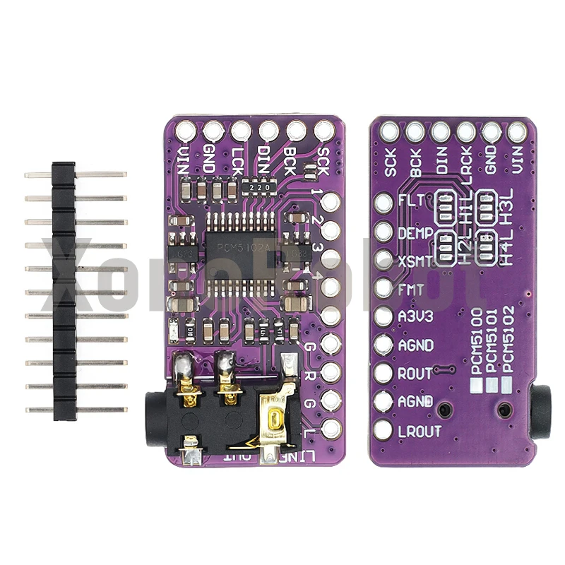 Interfaccia I2S PCM5102A Decodificatore DAC GY-PCM5102 Modulo lettore I2S per scheda formato Raspberry Pi pHAT Scheda audio digitale PCM5102