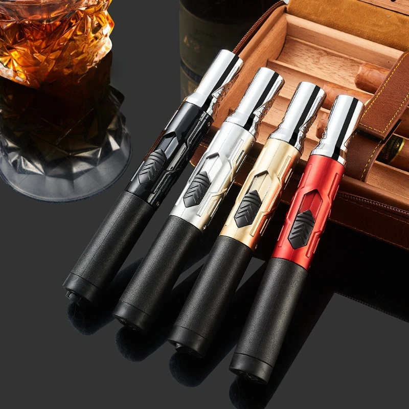 New High Temperature and High Power Spray Gun Lighter Metal Windproof Flame Spray Cigar Outdoor Butane Inflatable Torch Lighter - Image 4