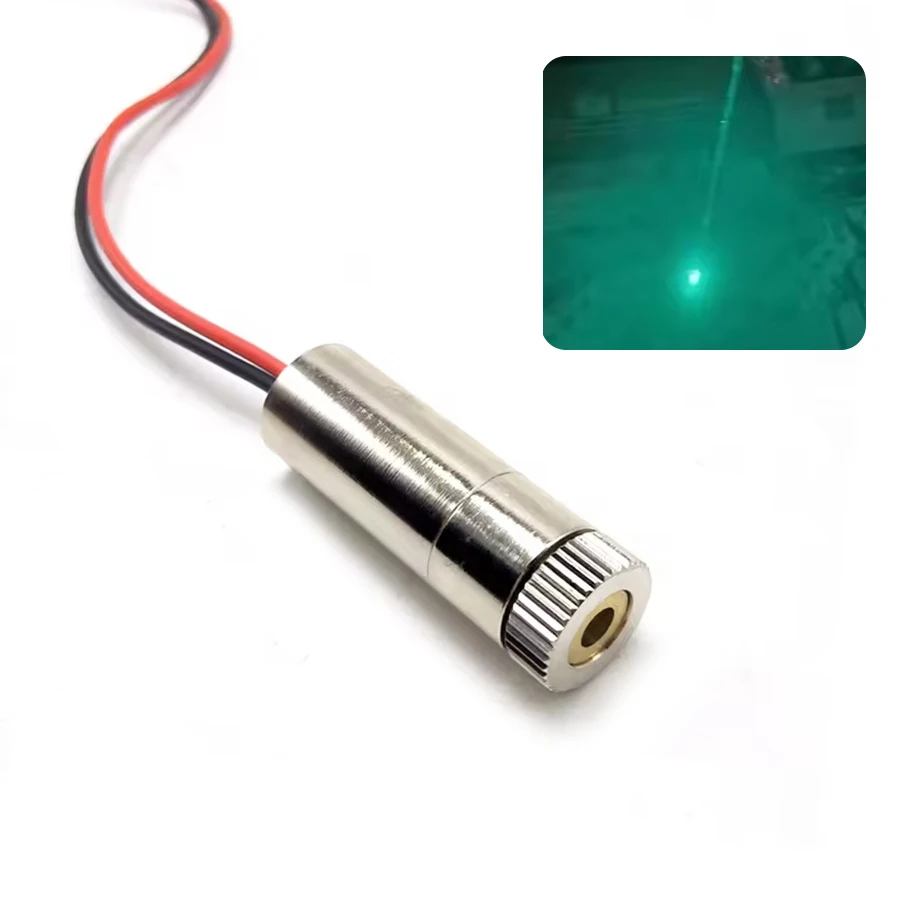 Focusable 505nm 30mW Green Dot Laser Module Bright Lighting 12x35mm