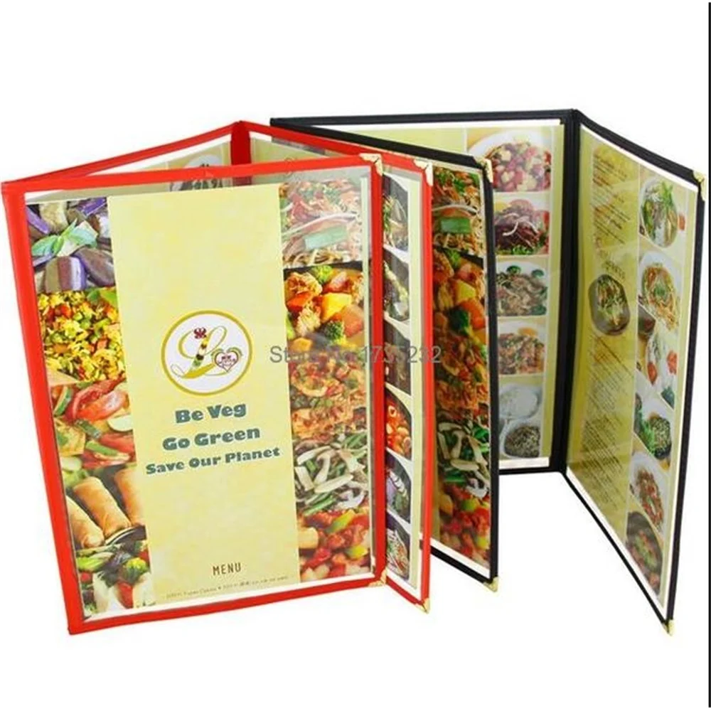 Advertising Photo Album A4 3 Pages Pvc Recipe Frame Book Restaurant Food Shop Menu Frame File List Picture Albums