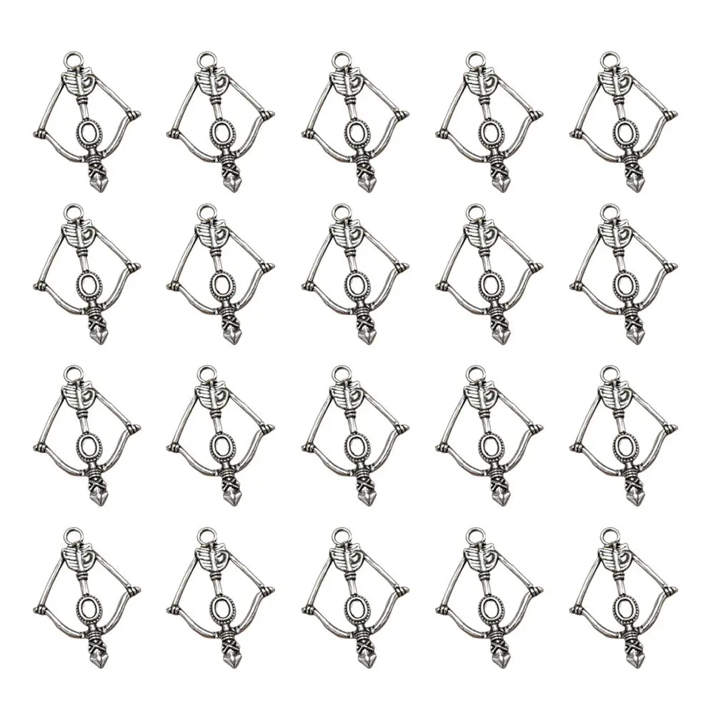 20Pcs Alloy Bow Arrow Charm Pendants DIY Jewelry Making Set Perfect for Necklace Bracelet Dangle Scrapbooking Keyring Anklet