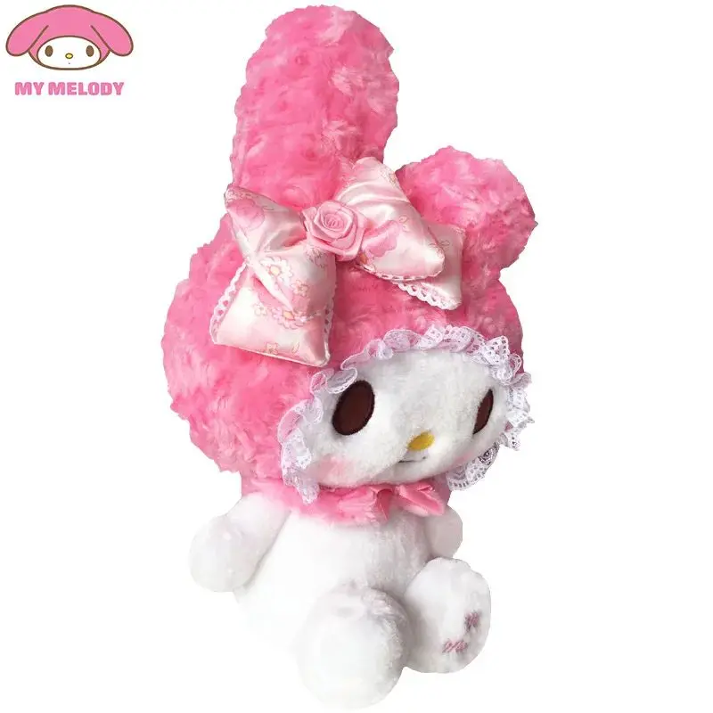 Anime Sanrio Rose Pink Hello Kitty Melody Cartoon Cute Plush Stuffed Toys Soft Pillow Plushies Doll Birthday Gift For Girls Kids